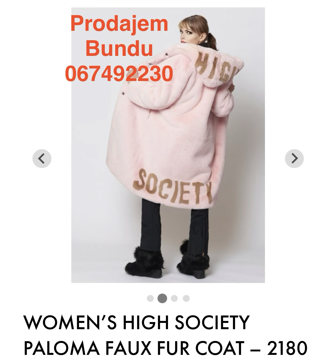 High Society Paloma faux fur coat