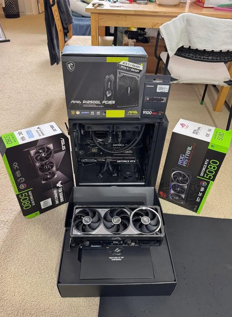 GeForce RTX 5090, RTX 5080, RTX 5070 Ti, RTX 5070, RTX 4090, RTX 4080 Super, RTX 4080, RTX 4070 Ti Super, RTX 4070 Ti